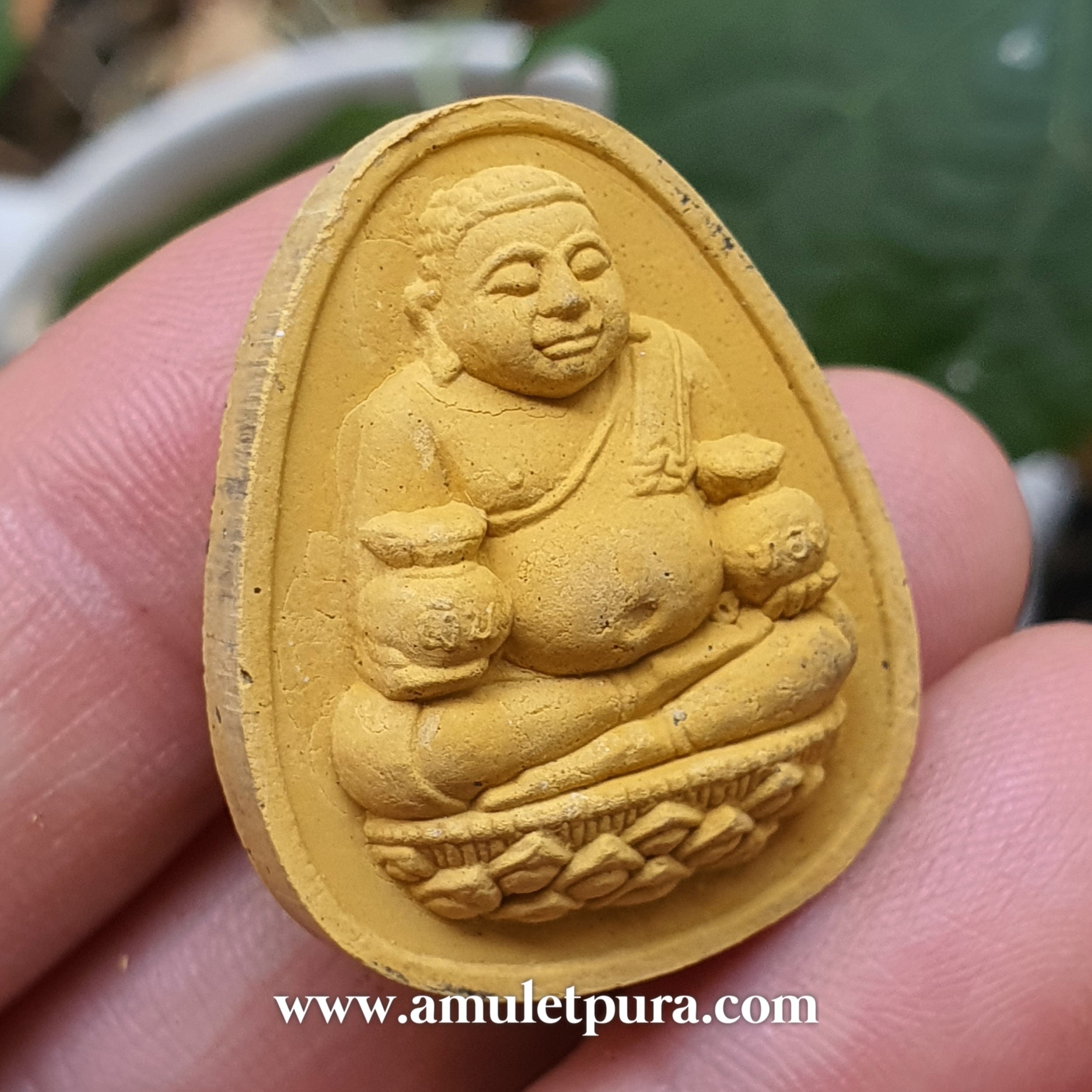 พระสังกัจจายน์หลังพระสิวลี หลวงพ่อวัชระ วัดถ้ำแฝด จ.กาญจนบุรี(โรยแร่เหล็กไหล ฝังตะกรุด)