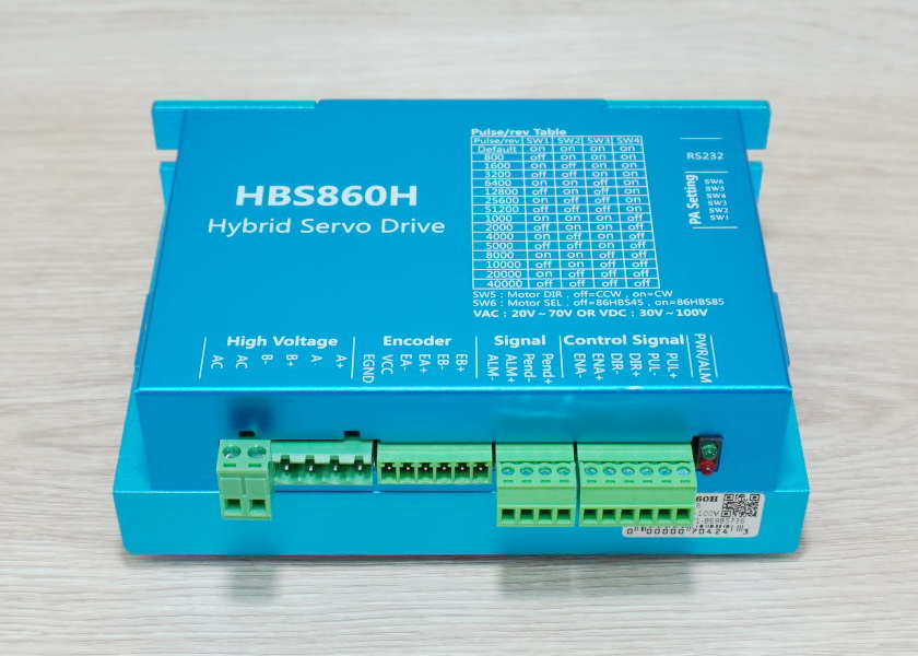 Hybrid Closed-Loop Stepper Motor (Nema34) 86HBS120 แรงบิด 12N.m 5.6A Shaft 14mm + HBS860H Driver