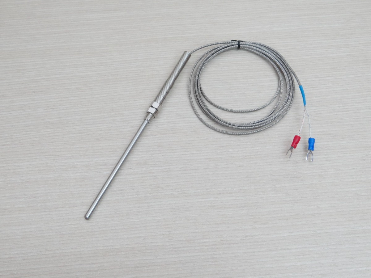 L100mm Probe Sensors K Type - 5M Cable, Thermocouple 0-400C, Thread M8, Diameter 5mm