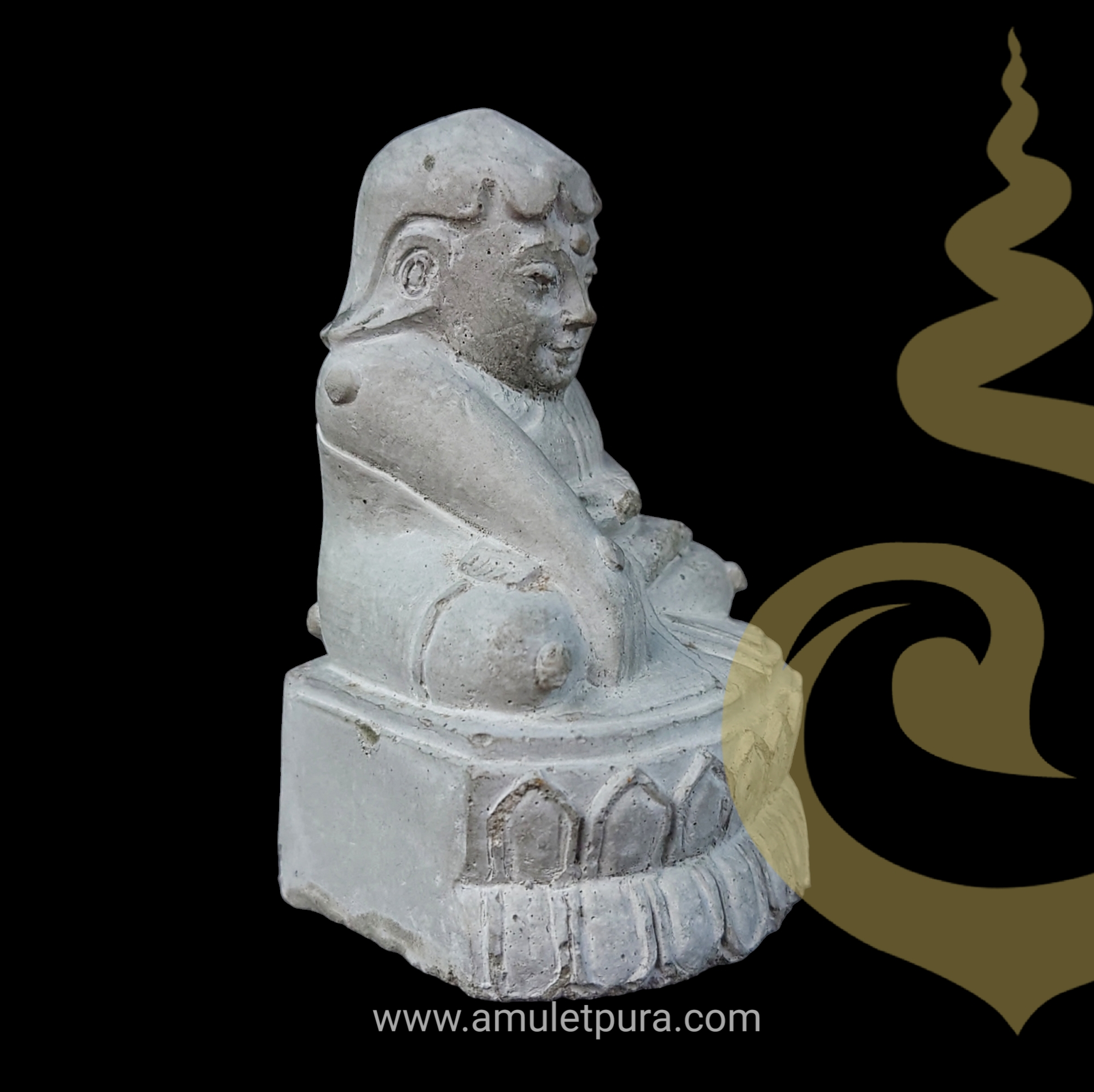 พระอุปคุต ขนาดบูชา หน้าตัก 2 นิ้ว เนื้อปูนผสมผง ปี52 หลวงพ่อชำนาญ วัดบางกุฎีทอง จ.ปทุมธานี