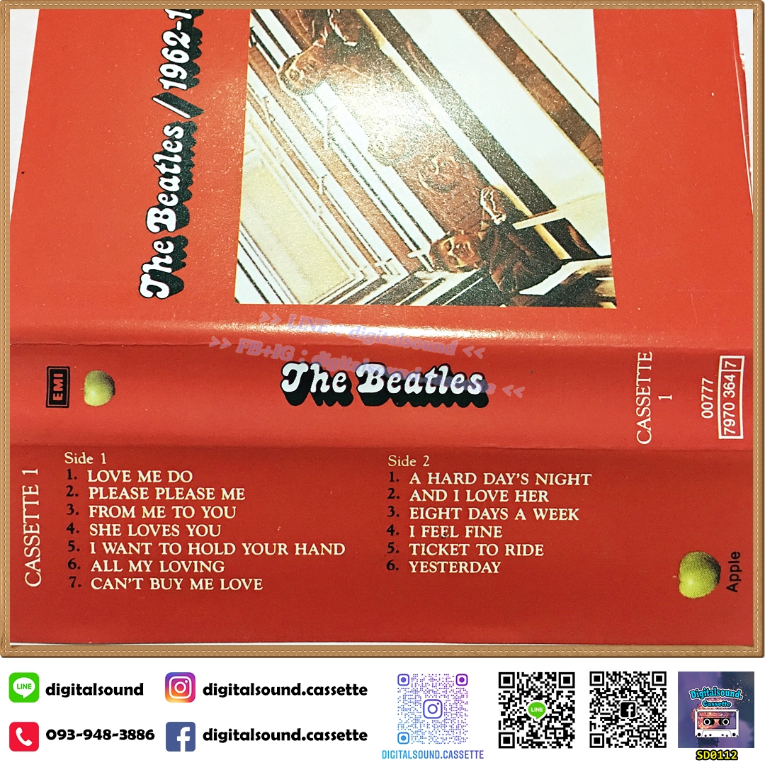 ⚠️ม้วนมีรอยแตก ขายเทปเพลง เทปคาสเซ็ท THE BEATLES อัลบั้ม The Beatles 1962-1966