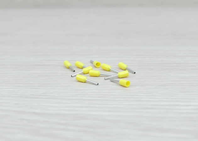 E0508 (Yellow) Terminal เหมาะกับสาย 22AWG (แพ็ค100ชิ้น)