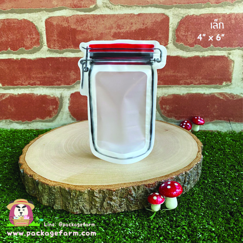 ซองซิปขวดโหลตั้งได้ ลายฝาสี classic