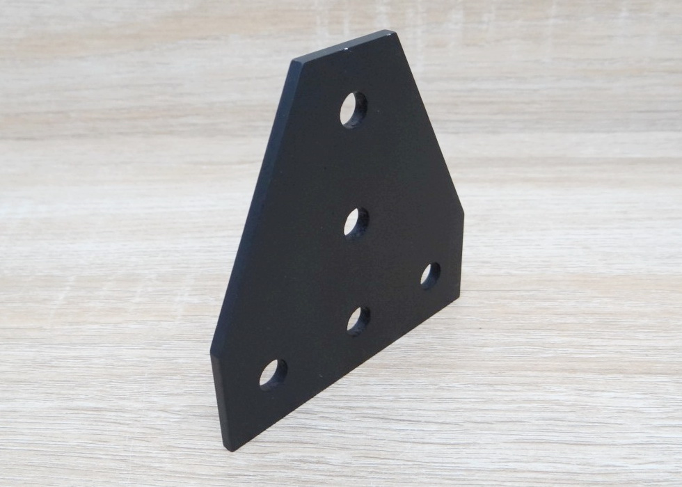 Black T-90 degree joint plate 5-Hole สำหรับ Series 30 Alu Profile