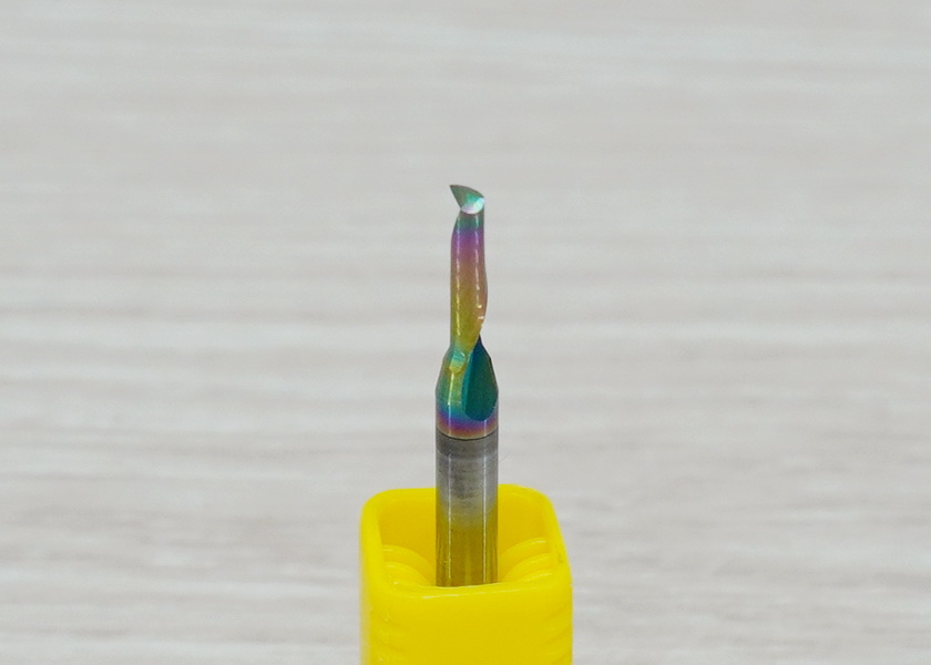 [เกรด 3A] - Single Flute DLC Coating 3.175x2x8 High Efficiency End Mill, Shank 3.175mm