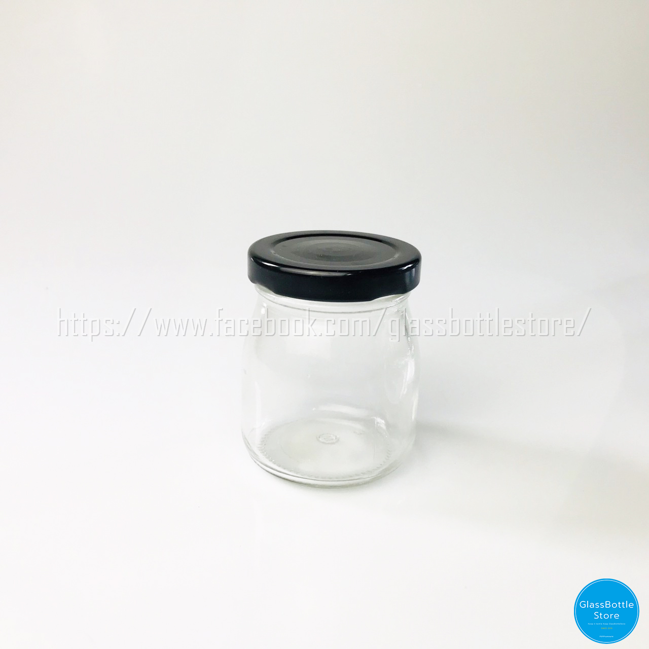 ขวดแก้ว พุดดิ้ง 150ml ฝาเกลียวล็อคสีดำ