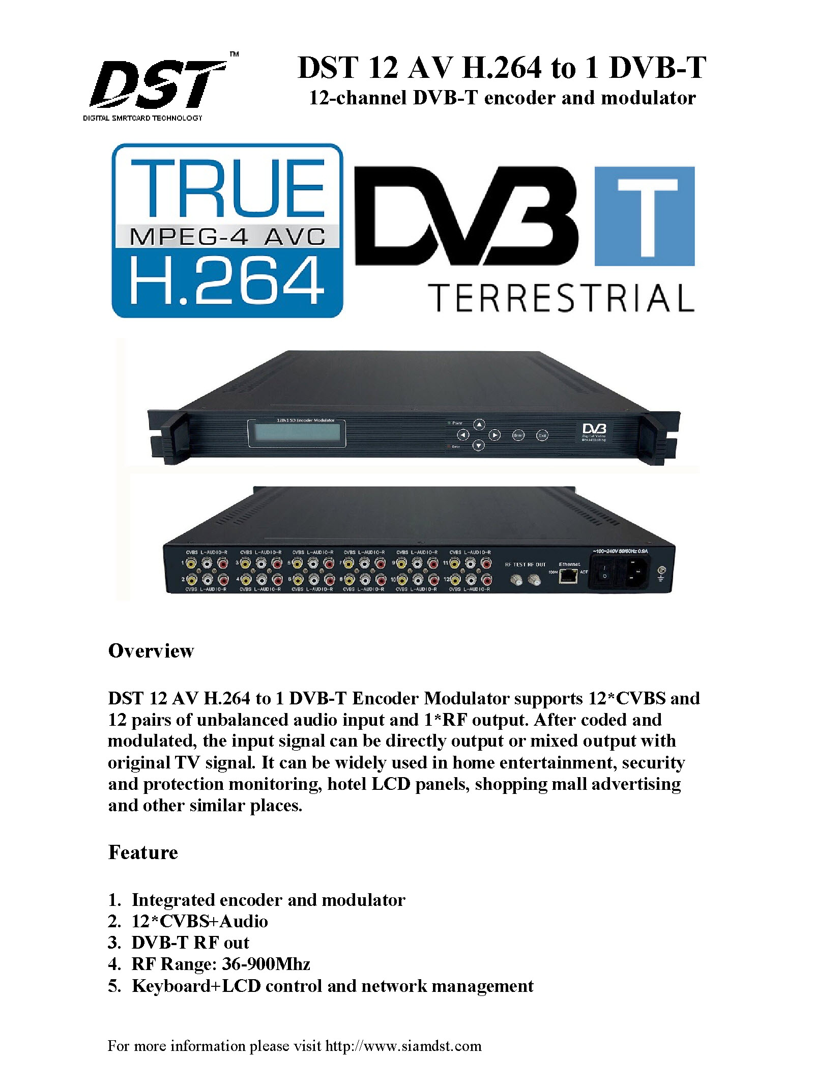 Digital Modulator รุ่น 12AVto1DVBT