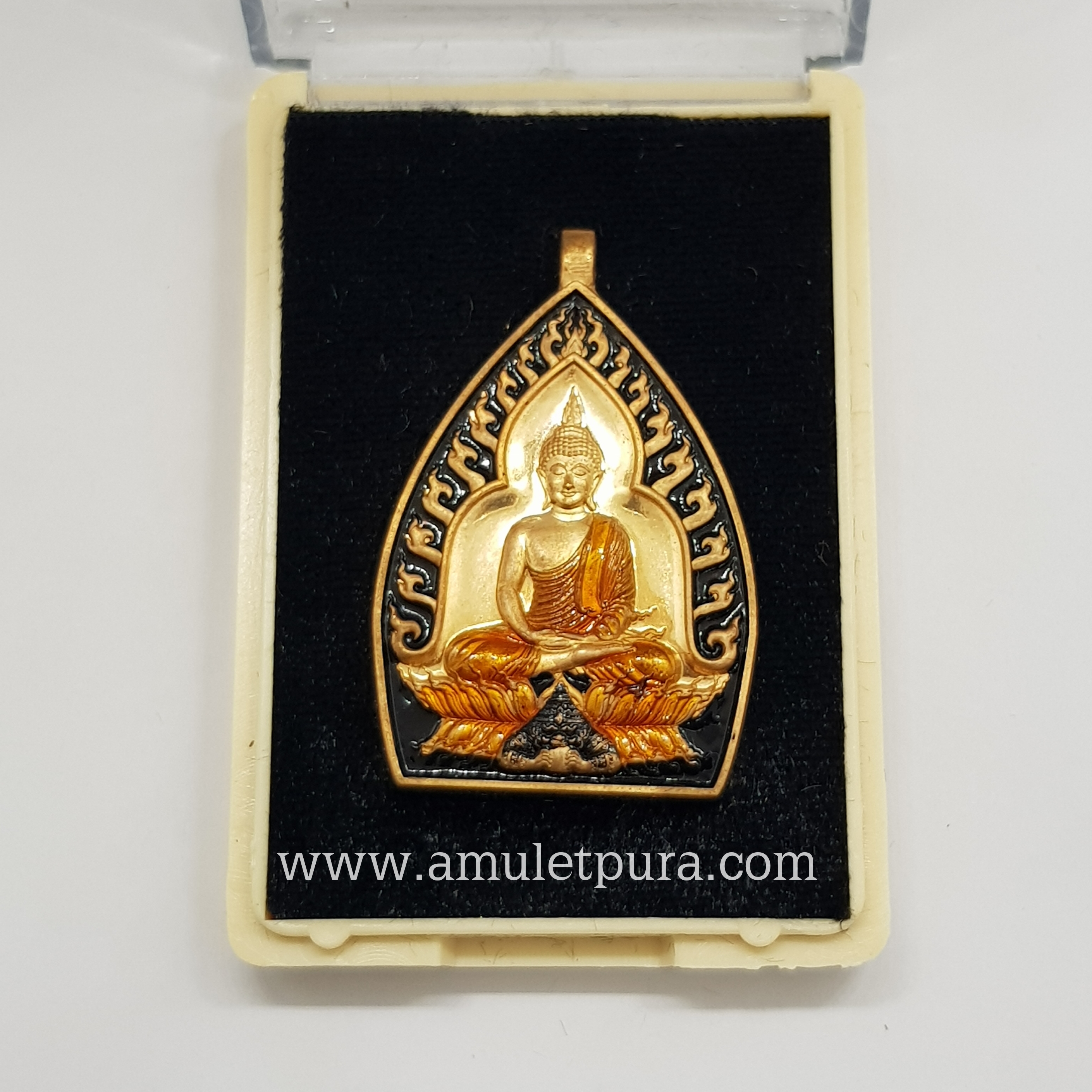 เจ้าสัวพุทธศิลป์(สัตตะโลหะลงยาสีดำ)รุ่นรวยพันล้าน อายุวัฒนะมงคล75 ปี ปี64 พระอาจารย์สัญญา(คง)วัดกลางบางแก้ว จ.นครปฐม(มีโค้ด หมายเลข897)