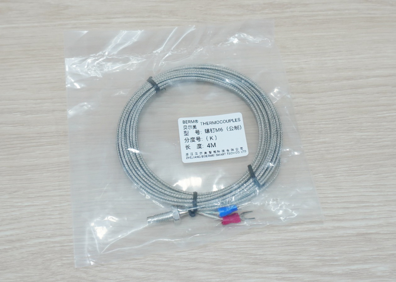 4M Cable หัวเกลียว M6x1.0 K Type Thermocouple 0-400C Sensor Probe