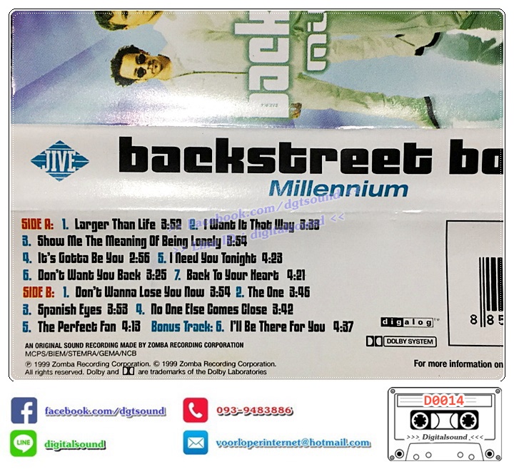 เทปคาสเซ็ท แบ็คตรีทบอยส์ Backstreet Boys อัลบั้ม Millennium