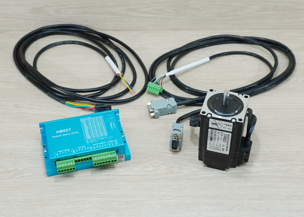 Hybrid Closed-Loop Stepper Motor (Nema23) 57HBS23 แรงบิด 2.3N.m 4A Shaft 8mm + HBS57 Driver