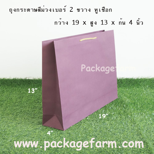 ถุงกระดาษสีเบอร์ 2 ทรงขวาง ขนาด 19" x 13" x 4"