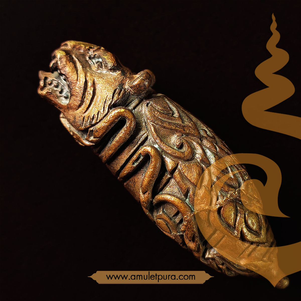 พญาต่อหัวเสือ (เนื้อชนวน) หลวงปู่ชุมสาย วัดระเริง จ.นครราชสีมา (มีโค้ด)