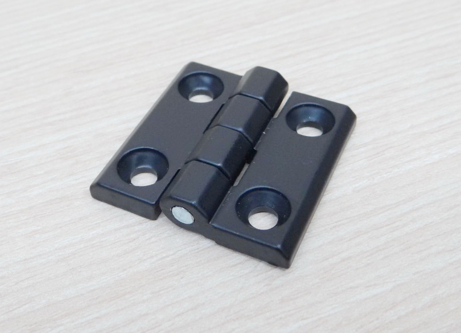 บานพับ Hinge 40x40 mm Zinc alloy ระยะรู 25x25 mm, รูยึด 5.5 mm (สีดำ)
