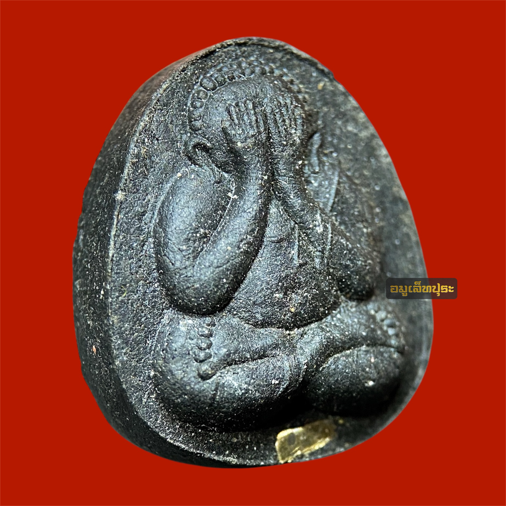 พระปิดตายันต์ดวงเล็ก ปี23 วัดบวรนิเวศวิหาร (เนื้อผงใบลานดำปลดหนี้ ตะกรุดเงิน มีเส้นเกศา)