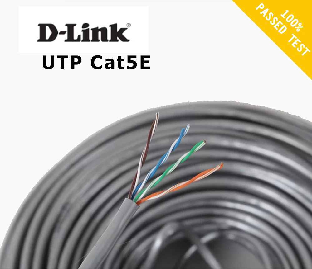 สายแลน LAN D-Link Cat5E UTP 24AWG PVC Solid Cable 305M Grey สีเทา