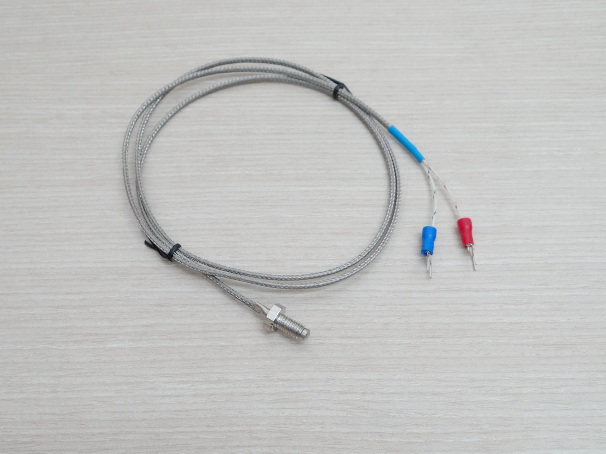 1M Cable หัวเกลียว M6x1.0 K Type Thermocouple 0-400C Sensor Probe