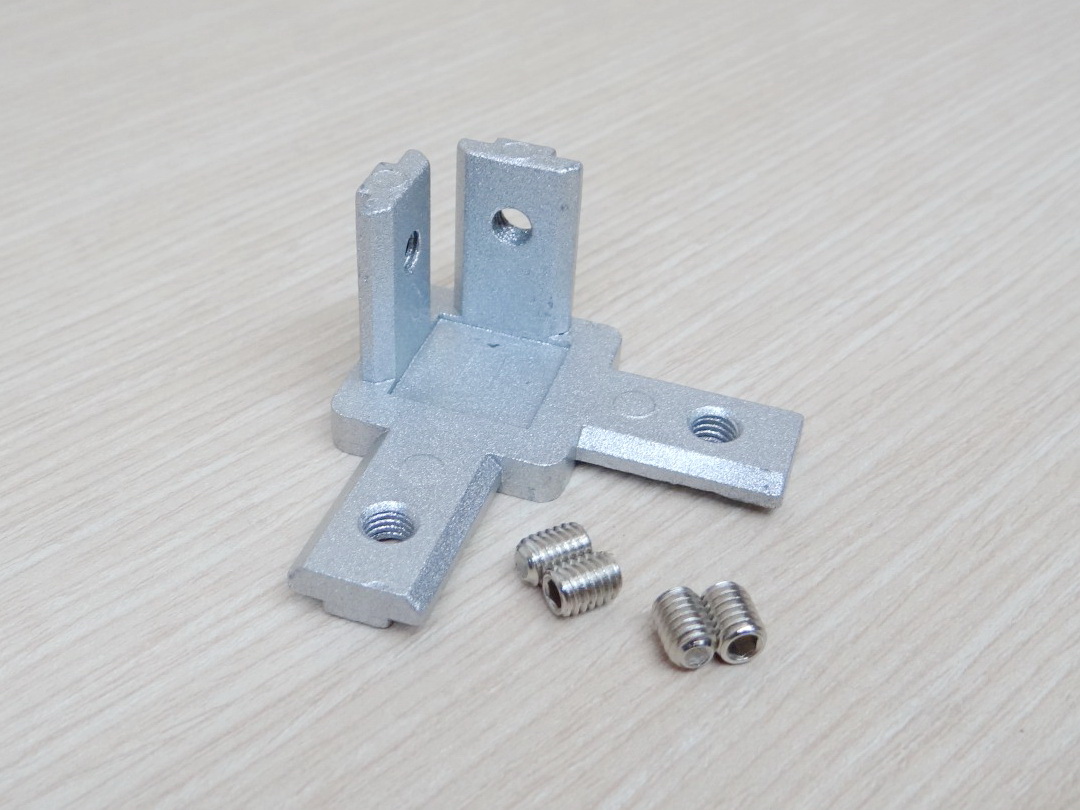 3 Way L-Bracket สำหรับ Series 30 Alu Profile (4-Hole)