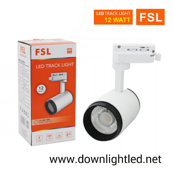โคมไฟแทรคไลท์ LED 12w หน้ากลมสีขาว (แสงขาว)
