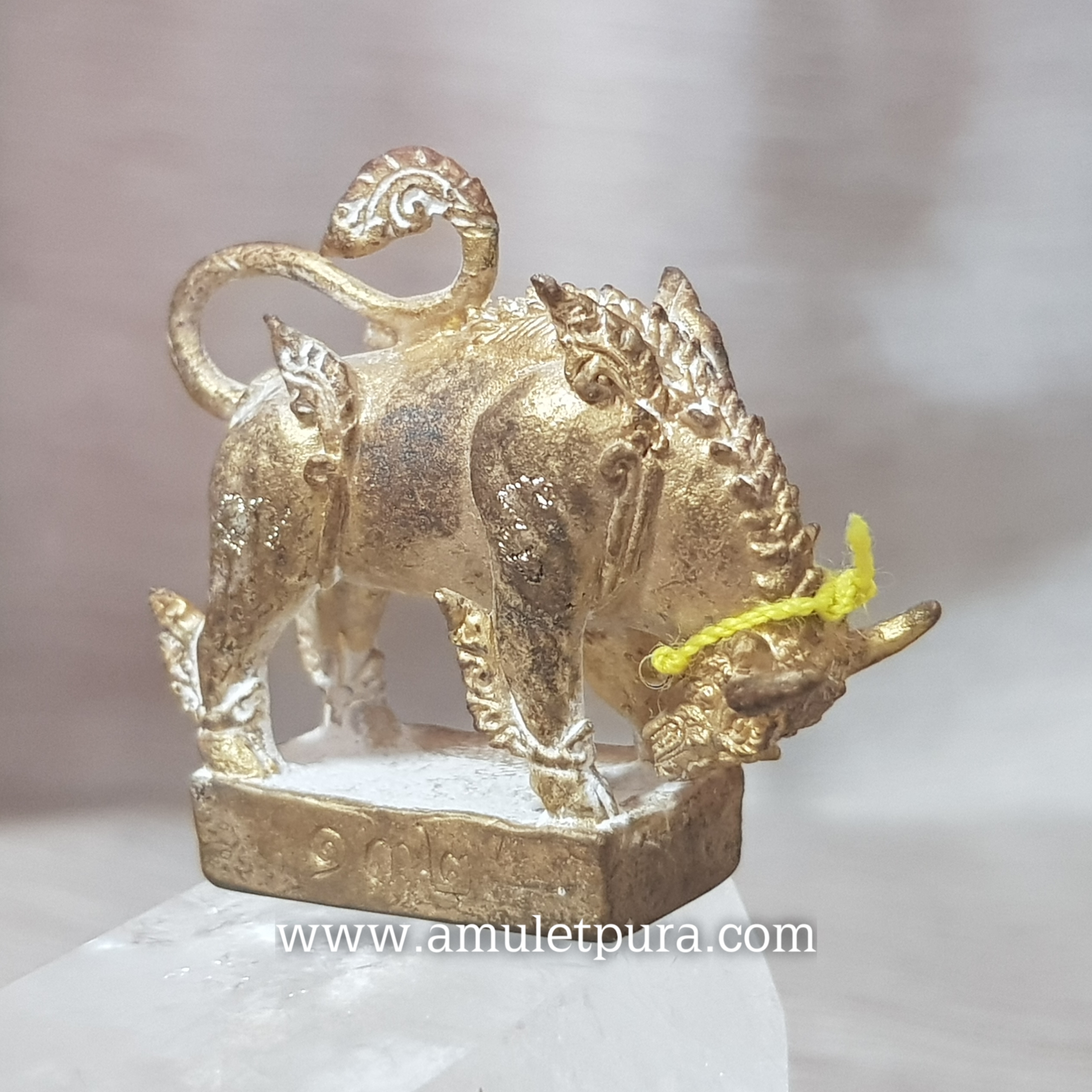 พญาวัว รุ่นพญาพฤษภเวทย์(เนื้อชนวน ตะกรุดเงิน)ปี59 พระอาจารย์สุรเจตน์ วัดหนองหิน จ.กาญจนบุรี(ตอกโค้ต พร้อมจารมือ หมายเลข ๑๓๒)