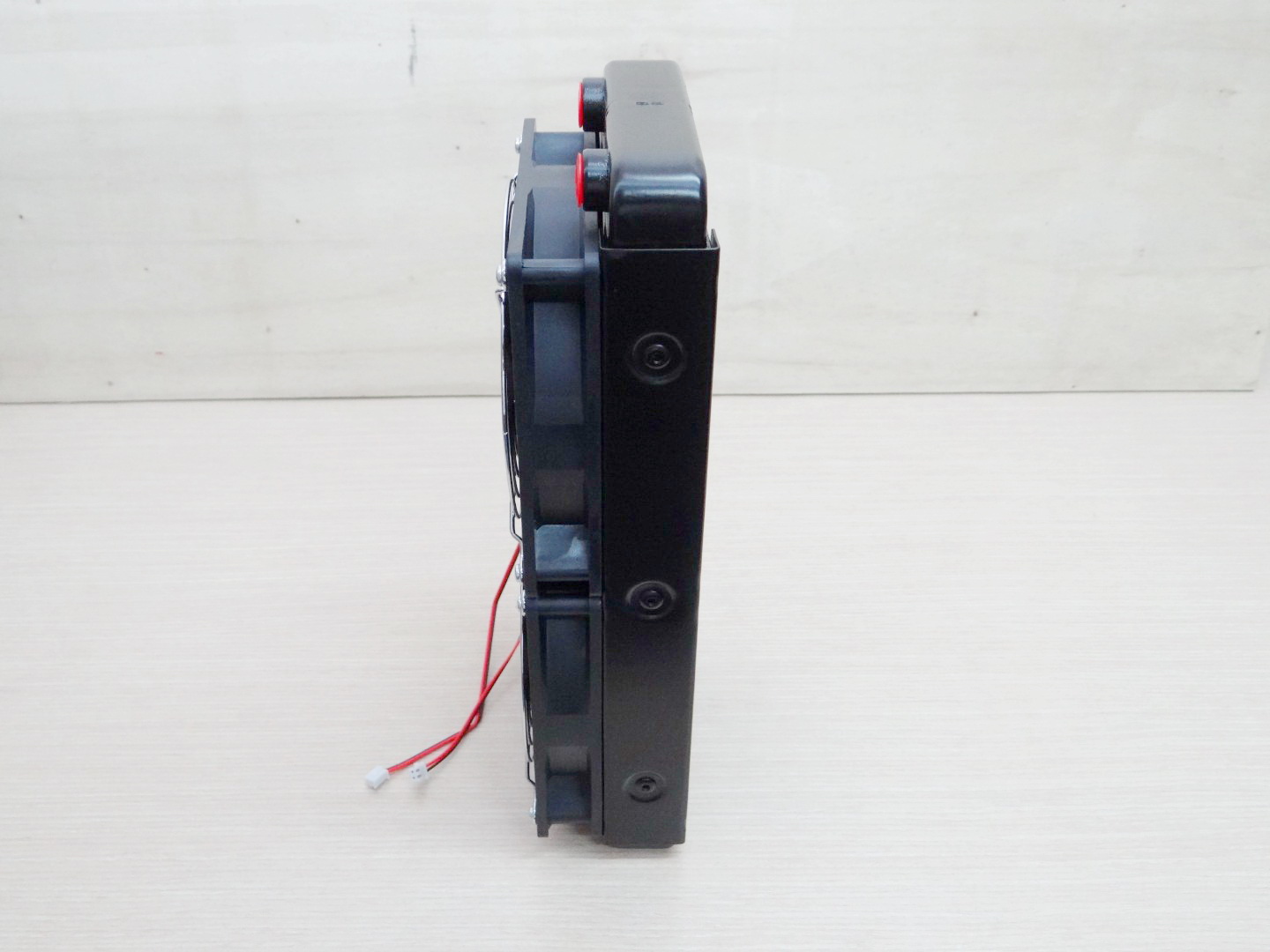 240mm Aluminum Radiator Water Cooling 18 Tube Heat Exchanger หัวเกลียว 1/8BSP (9.5mm) + 2 Fan 12V DC