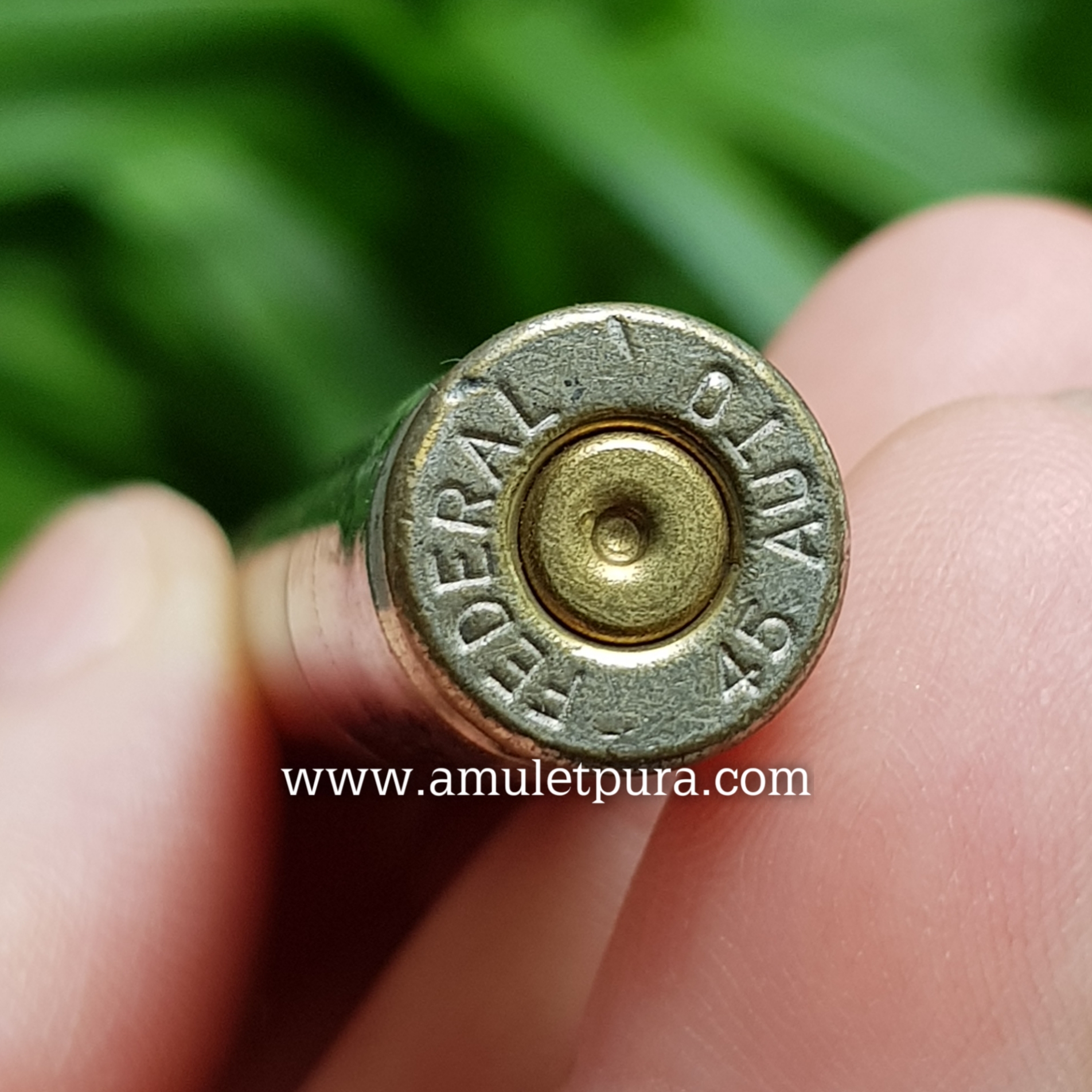 ตะกรุดลูกปืน.45 (ปลอกสแตนเลส จารยันต์สองชั้น) ปี50 หลวงปู่แผ้ว วัดกำแพงแสน จ.นครปฐม