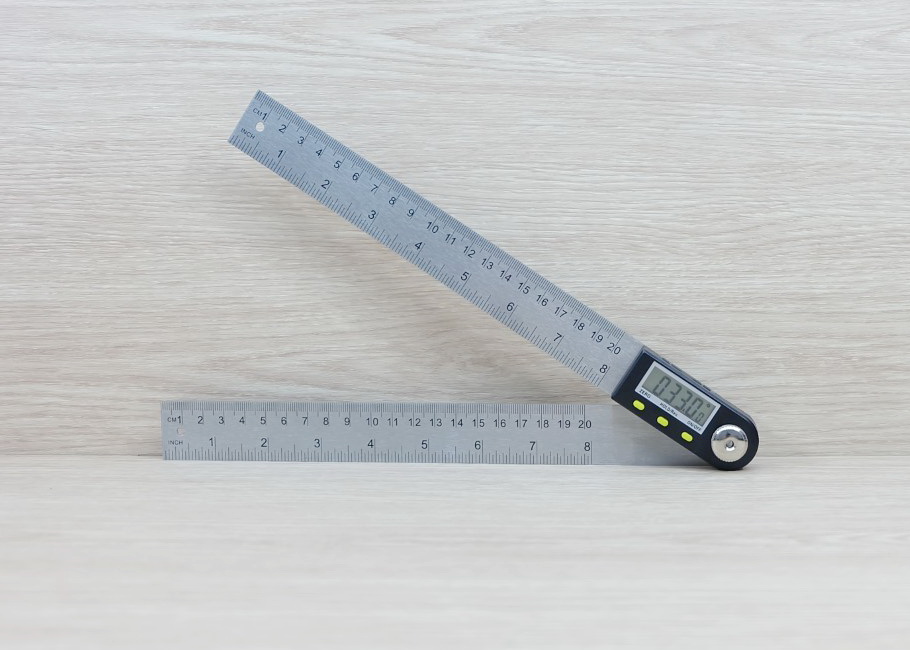 Syntek, Digital Angle Ruler Accuracy ±0.02° Protractor Goniometer 0-200mm Stainless Steel