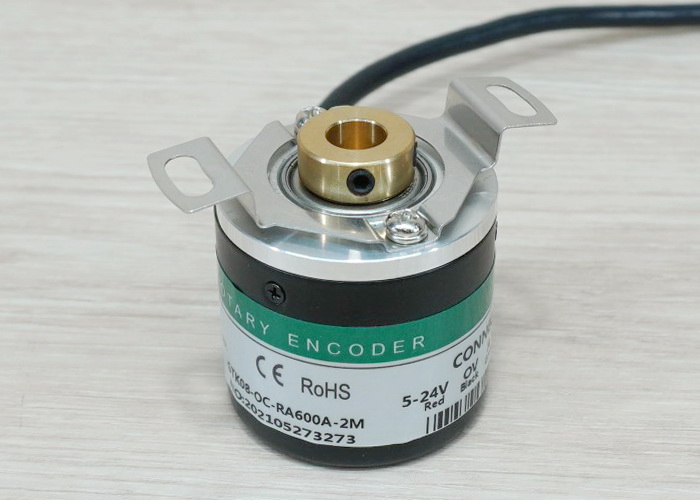 600P/R Rotary Encoder (GTK08-OC-RA600A-2M) for shaft 8mm, NPN, 5-24VDC, Cable 2M