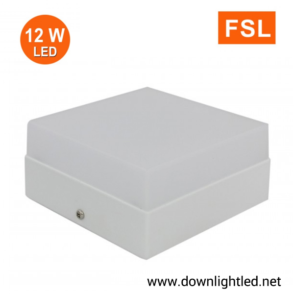 ดาวน์ไลท์ LED ติดลอย หน้าเหลี่ยม 12W ยี่ห้อ FSL (แสงขาว)