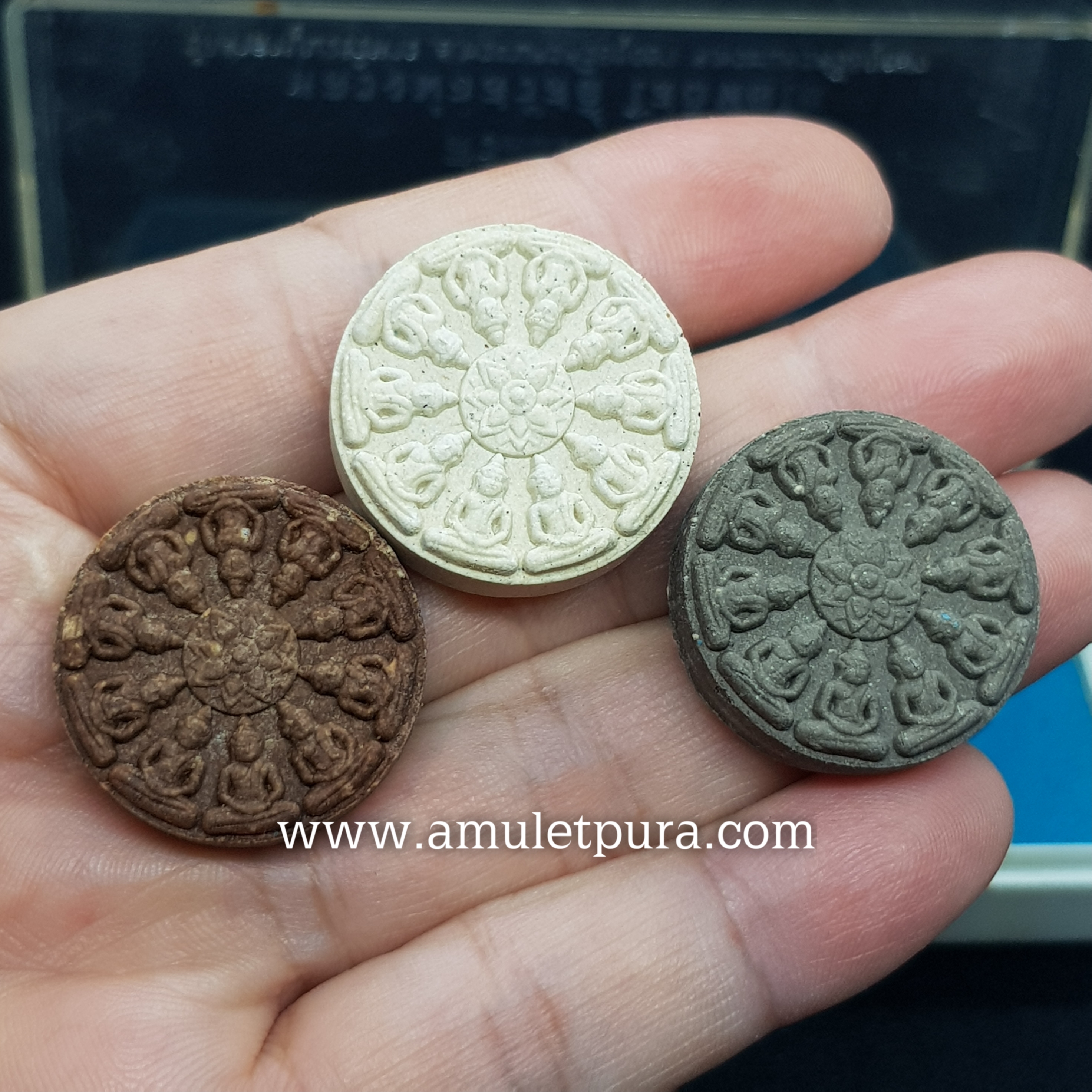 พระสังกัจจายน์ มหาเมตตา(1 ชุดมี 3 องค์ ผงพุทธคุณ,ผงธูป,ชานหมาก)รุ่นสวัสดิมงคล ปี53 หลวงพ่อสวัสดิ์ วัดศาลาปูน พระนครศรีอยุธยา(ตอกโค้ดด้านหน้า)