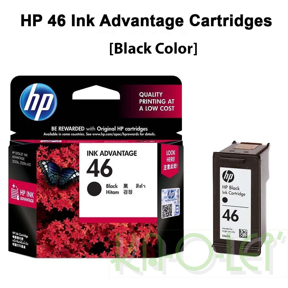 ตลับหมึก HP InkJet 46 สีดำ แท้ 100% รุ่น CZ637AA (Black) ADVANTAGE Cartridges