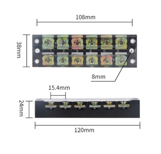Terminal Blocks TB-4506 (600V 45A 6P) Patch Panel Wiring Row Junction Box