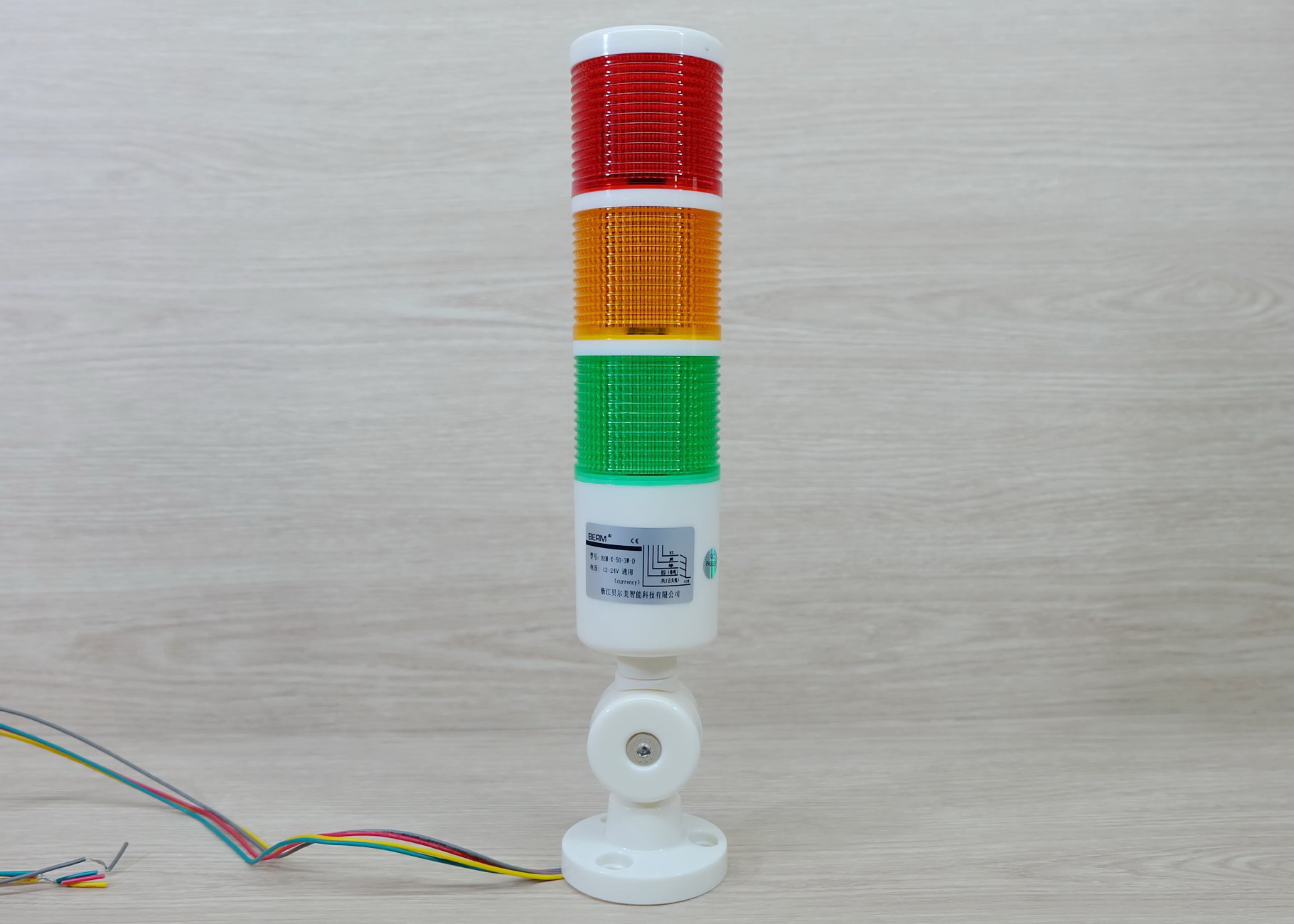 LED 12-24V DC (BEM-X-50-3W-D) Stack Alarm LED Indicator Lamp (Red, Yellow, Green, ไม่มีเสียง กระพริบ)
