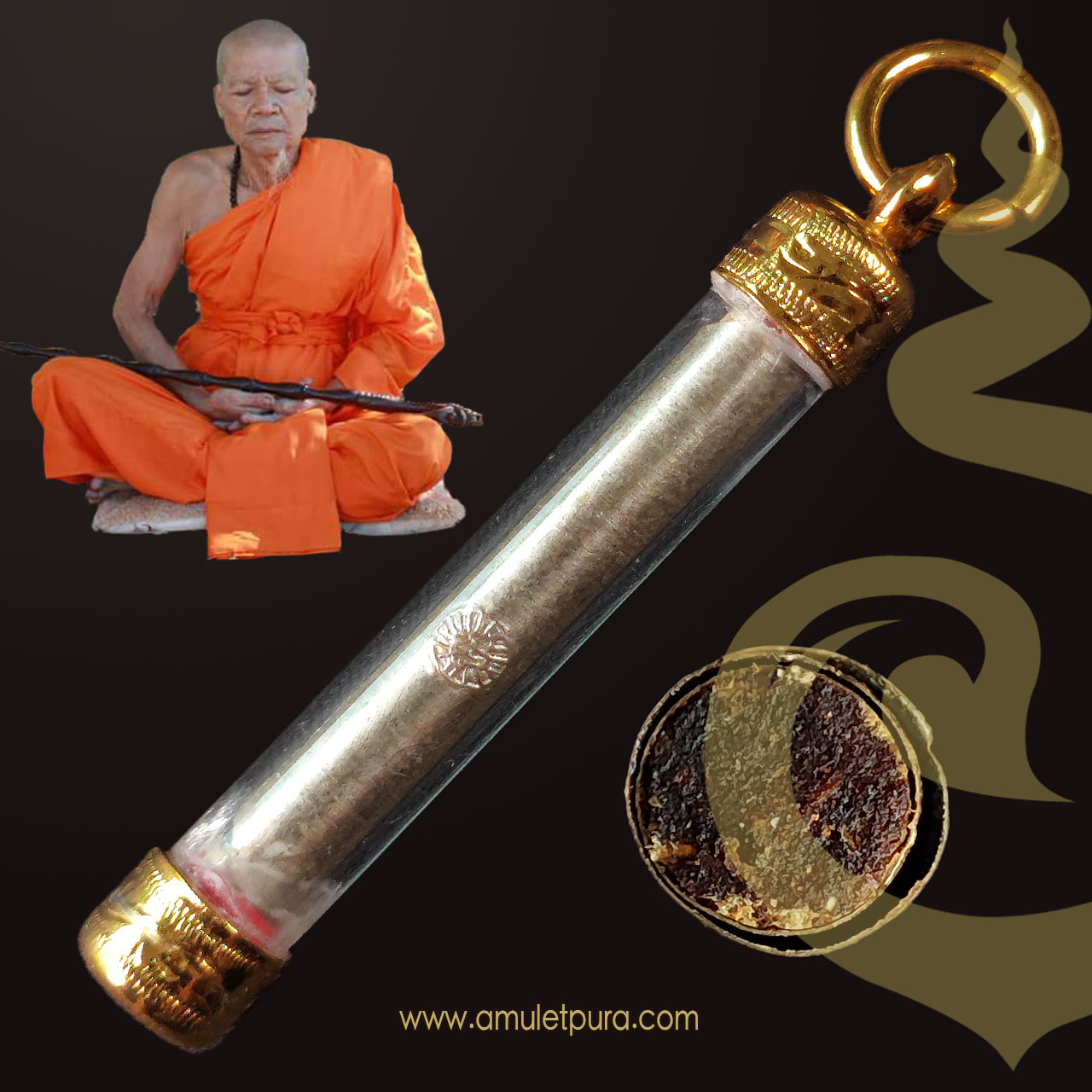 ตะกรุดเงินค้ำดวงคู่ชีวิตพลิกแผ่นดิน (อุดผงไม้ค้ำฟ้า) ปี47 หลวงปู่ศวัส ศิริมงฺคโล วัดเกษตรสุข จ.พะเยา (พร้อมปลอกตะกรุด ตอกโค้ด)