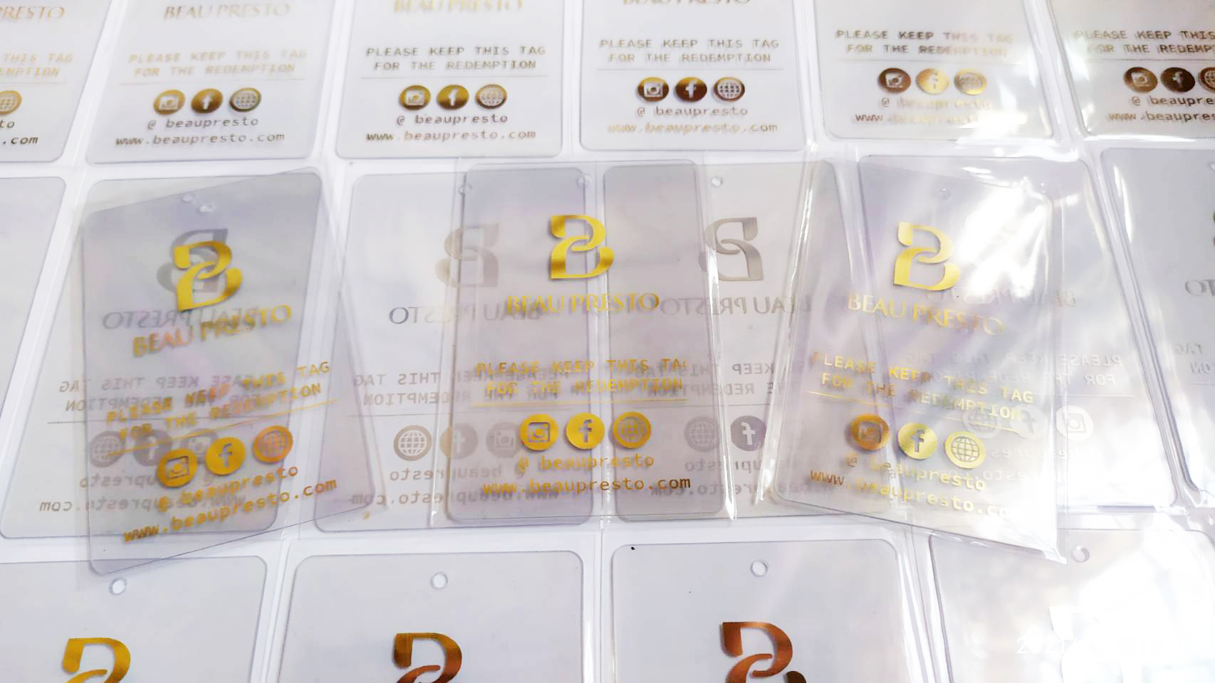 บัตรปั๊มฟอยล์ทอง บัตรสปอตจุดเคทอง