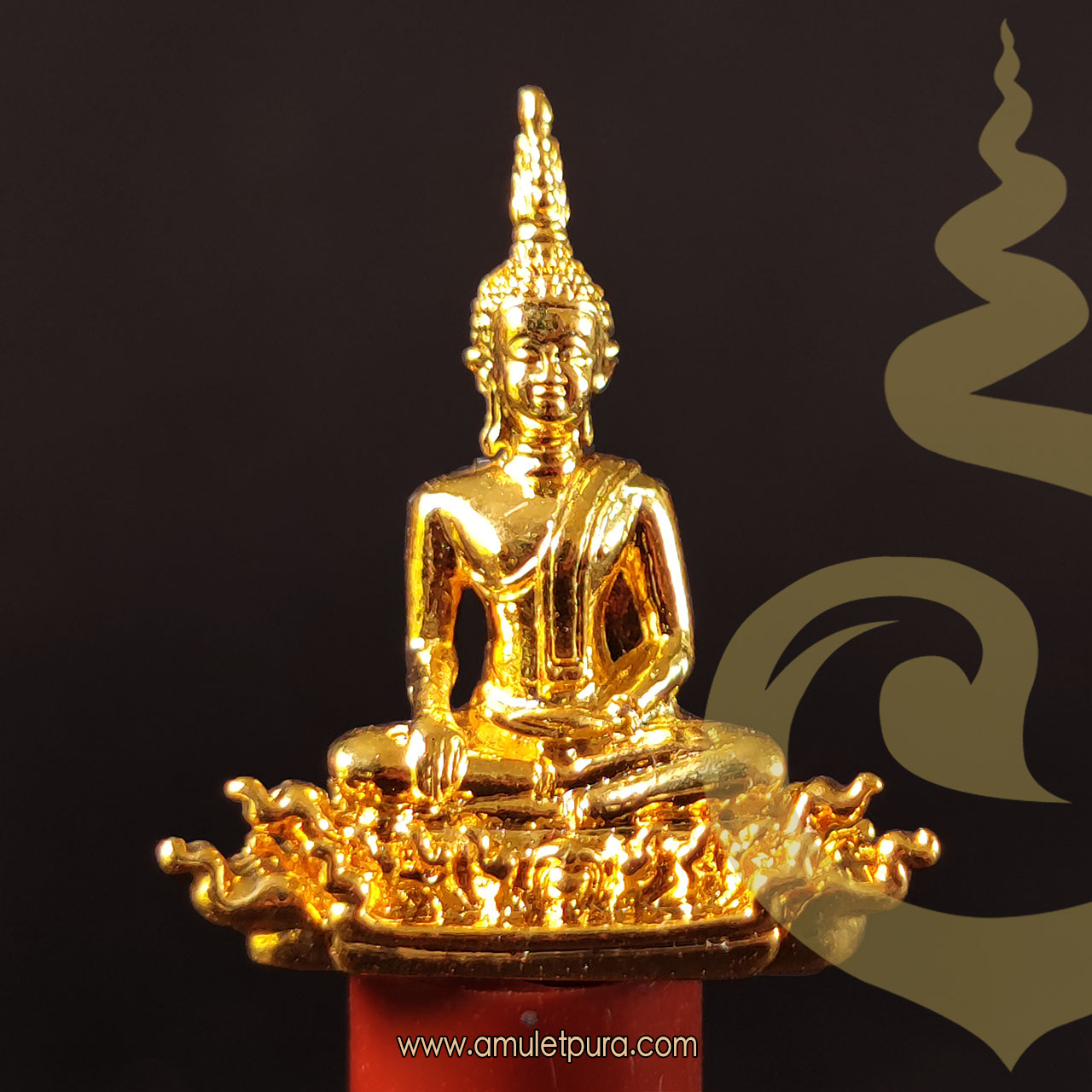 หลวงพ่อพระใส (เนื้อกะไหล่ทอง) รุ่นแผ่บารมี (รุ่นฟ้าผ่า) ปี58 วัดโพธิ์ชัย จ.หนองคาย (มีโค้ดรูปพญานาคใต้ฐาน)