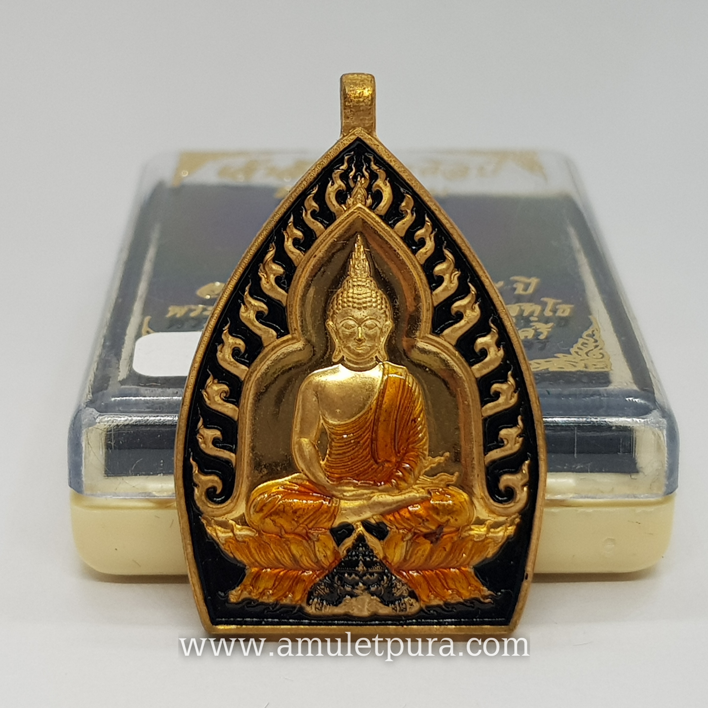 เจ้าสัวพุทธศิลป์(สัตตะโลหะลงยาสีดำ)รุ่นรวยพันล้าน อายุวัฒนะมงคล75 ปี ปี64 พระอาจารย์สัญญา(คง)วัดกลางบางแก้ว จ.นครปฐม(มีโค้ด หมายเลข897)