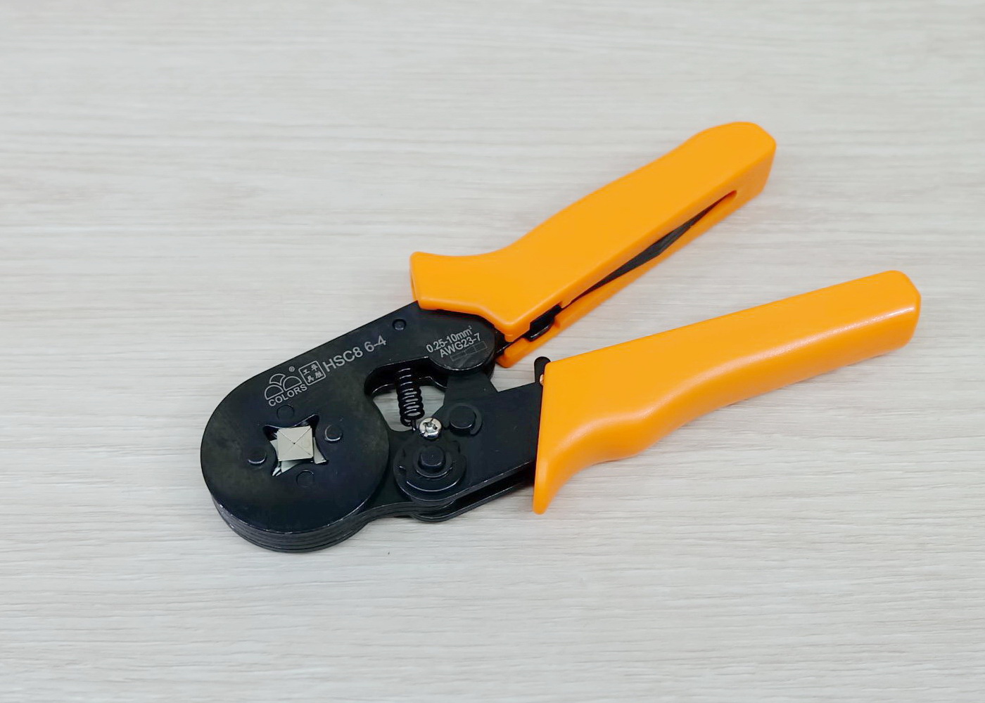 HSC8 6-4 คีมเข้าหัวสายไฟ 0.25-10 mm Tubular Terminal Crimper 23-7AWG
