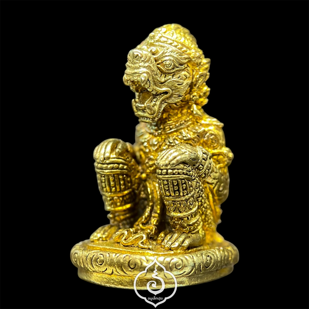 หนุมาน พิมพ์โขนทรงเครื่อง (พิมพ์กลาง เนื้อทองสตางค์) รุ่นแซยิด 88 ปี ปี52 หลวงพ่อฟู วัดบางสมัคร จ.ฉะเชิงเทรา (ใต้ฐานตอกโค้ด อุดผง และเกศาหลวงพ่อฟู หมายเลข1117)