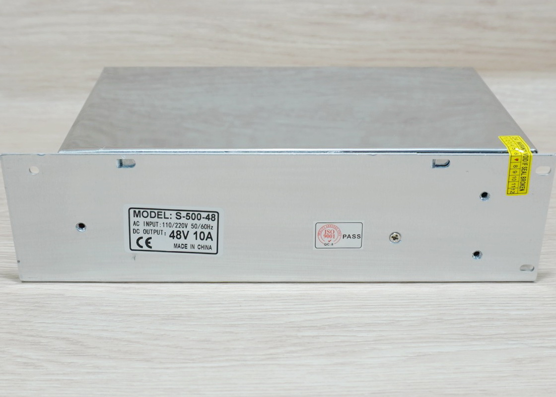 48V-10A-480W DC Switching Power Supply (S-500-48) + Fan Automatic