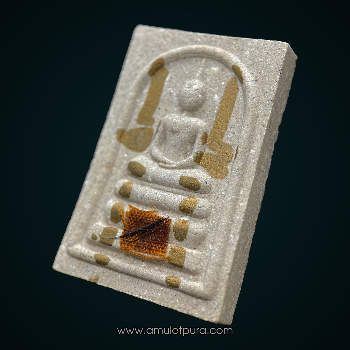 พระสมเด็จรุ่นเสาร์ 5 รุ่น1 เนื้อผงเก่า (ปั้มวัด นิยม มีรอยจารหมึกทอง ติดจีวร เกศา และสายมงคล) ปี63 หลวงปู่มหาศิลา สิริจันโท วัดโพธิ์ศรีสะอาดแกเปะ จ.กาฬสินธุ์