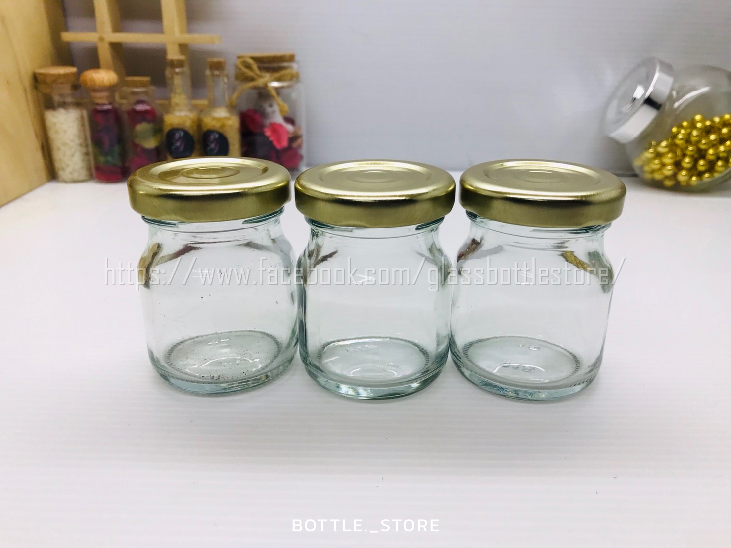 ขวดแก้ว ซุปไก่ 45ml ฝาเกลียวล็อคสีทอง