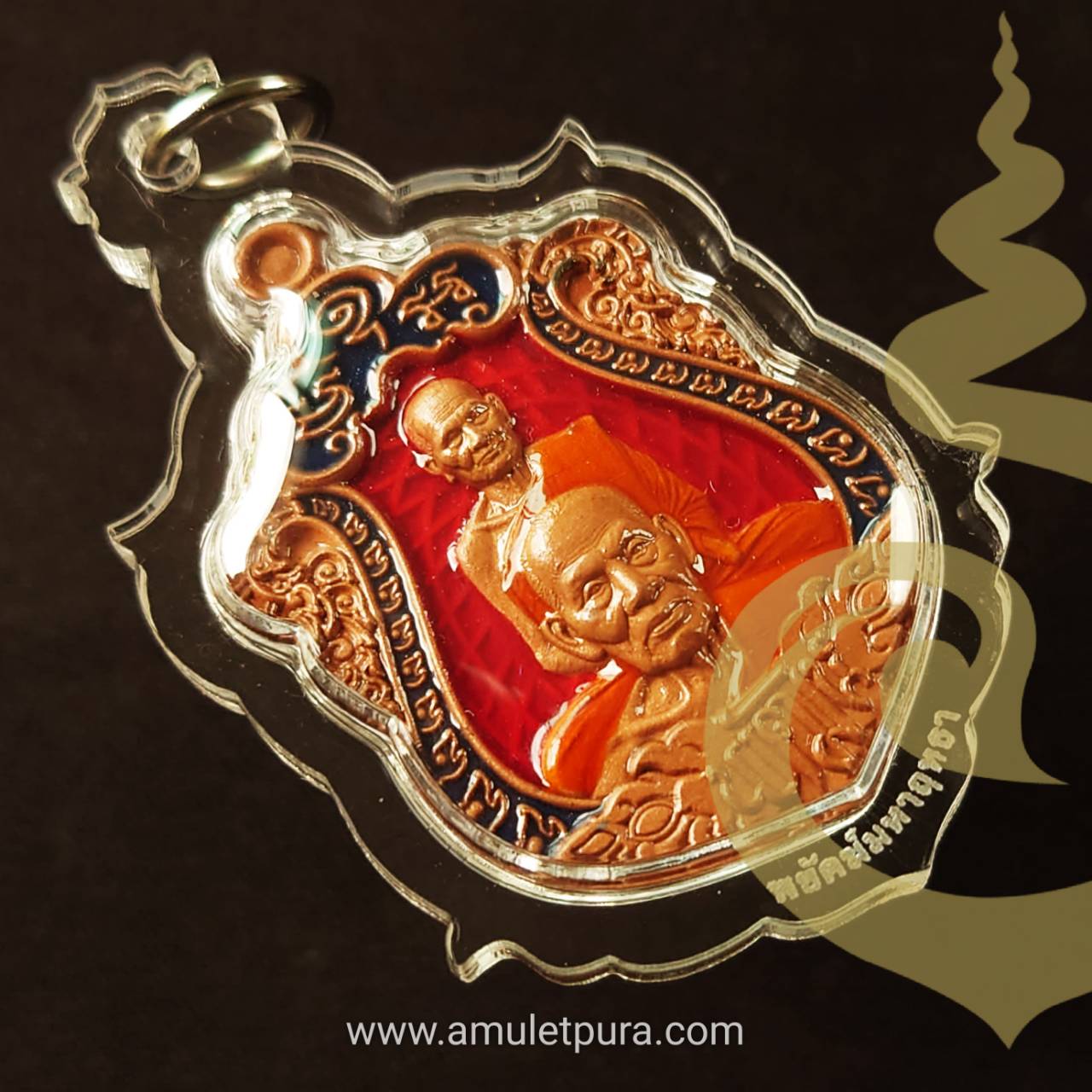 เหรียญเสมาพิมพ์พุทธซ้อน รุ่นพยัคฆ์มหาฤทธา (เสือหัวขาด2) ปี64 เนื้อทองแดงซาตินลงยา หลวงพ่อพัฒน์ วัดห้วยด้วน จ.นครสวรรค์ (มีโค้ด หมายเลข 555)