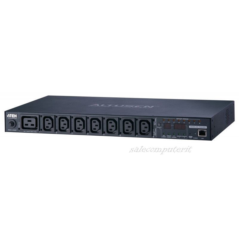 Eco PDU 8 Outlet 1U Rack [Outlet Level monitoring] with Proactive Overload (C13x7, C19x1) | ATEN model : PE8208G