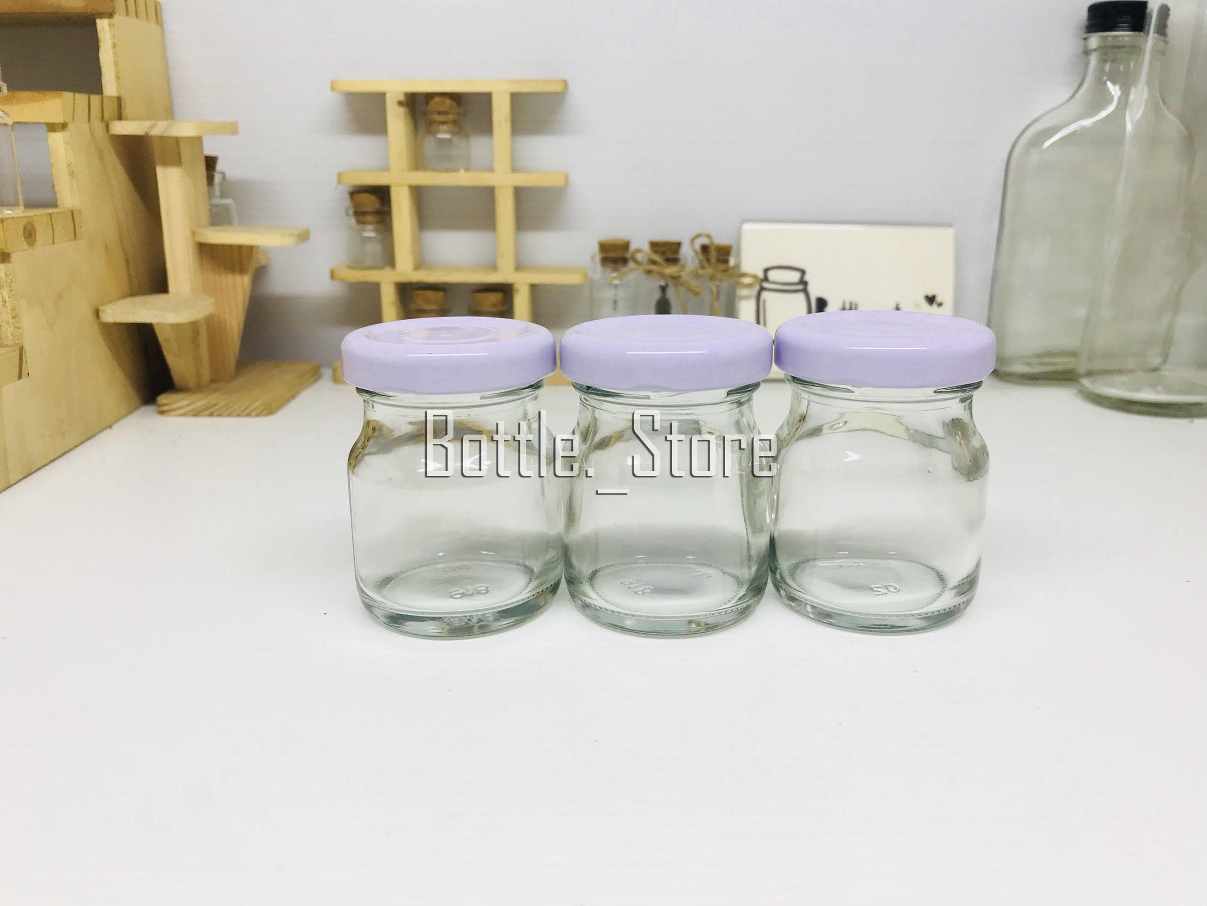 ขวดแก้ว ซุปไก่ 45ml ฝาเกลียวล็อคสีขาว