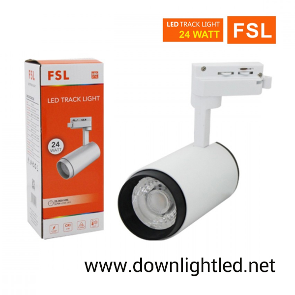 โคมไฟแทรคไลท์ LED 24w หน้ากลมสีขาว (แสงส้ม)