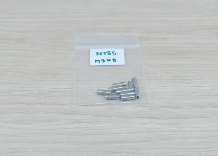 M3x8 สกรูตัวหนอน DIN916 Stainless steel 304 (แพ็ค20ตัว)