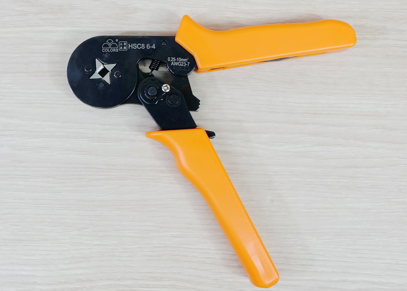 HSC8 6-4 คีมเข้าหัวสายไฟ 0.25-10 mm Tubular Terminal Crimper 23-7AWG