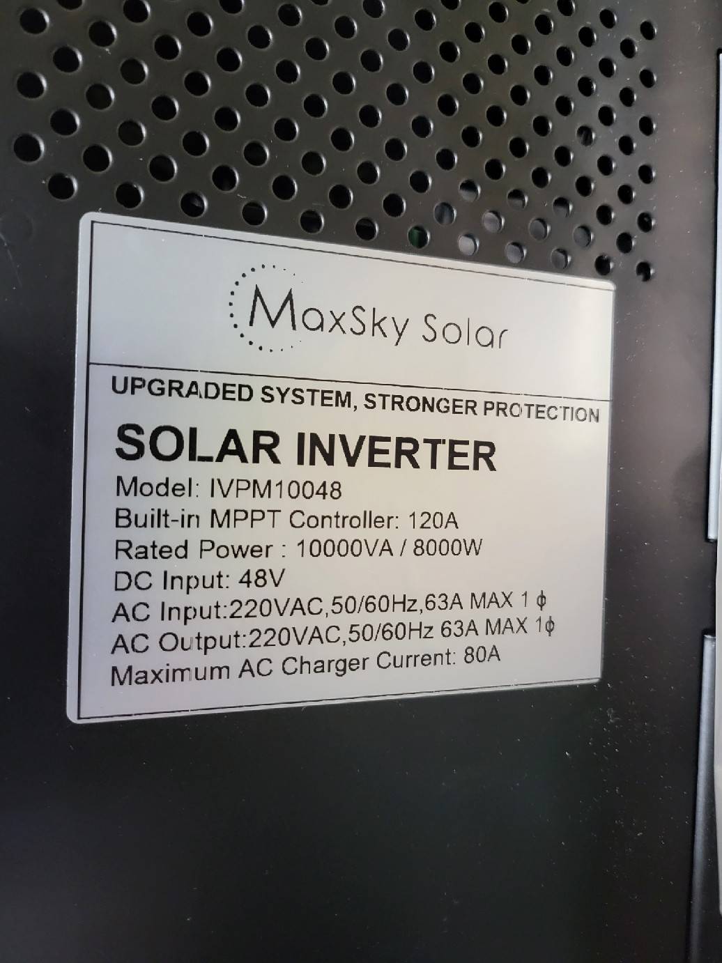 Inverter 48V 5000W MPPT 80A MAXSKY NX100