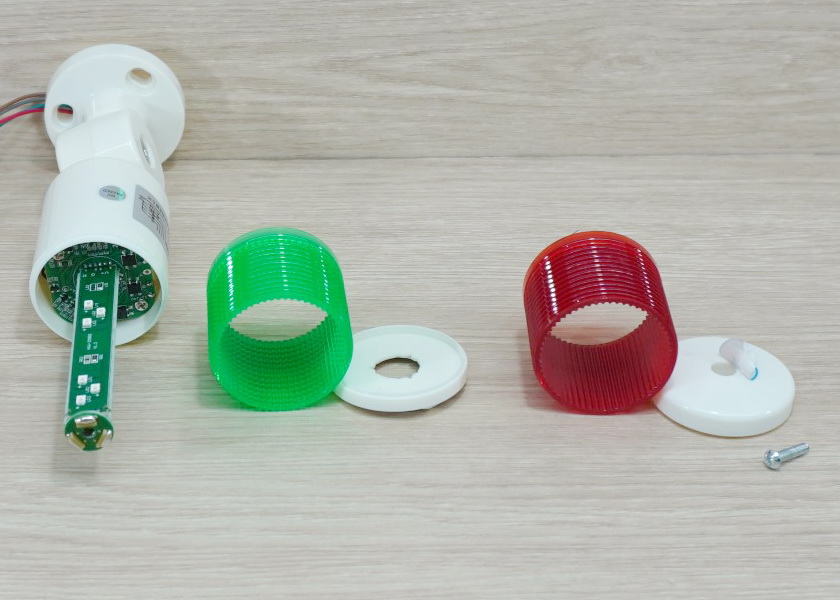 LED 12-24V DC (BEM-X-50-2K-D) Stack Alarm LED Indicator Lamp (Red, Green, มีเสียง กระพริบ)